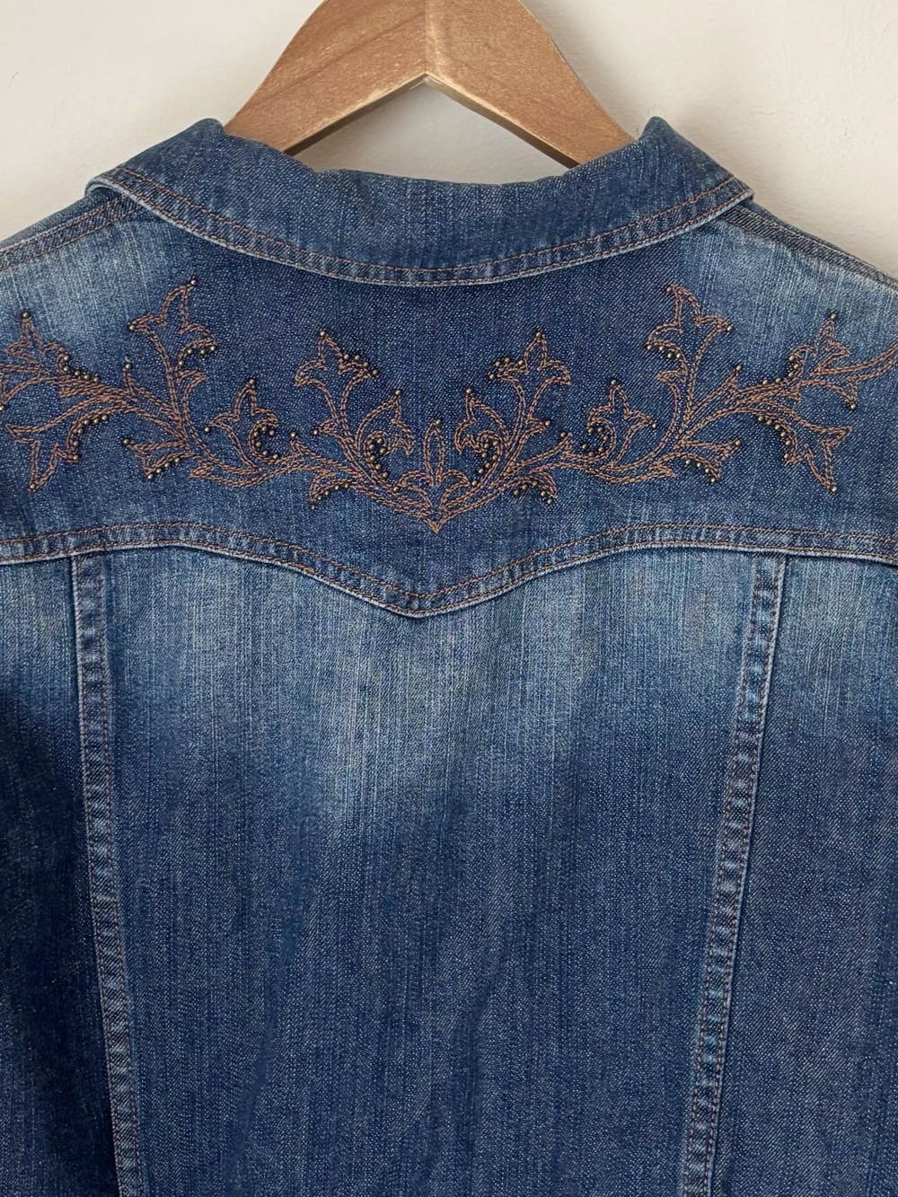 Lauren Jeans Co Vintage Embroidered Denim Button Up Jacket Large - Picture 4 of 7